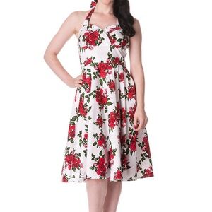 Hell Bunny Vixen Cannes 50s Halter Swing dress